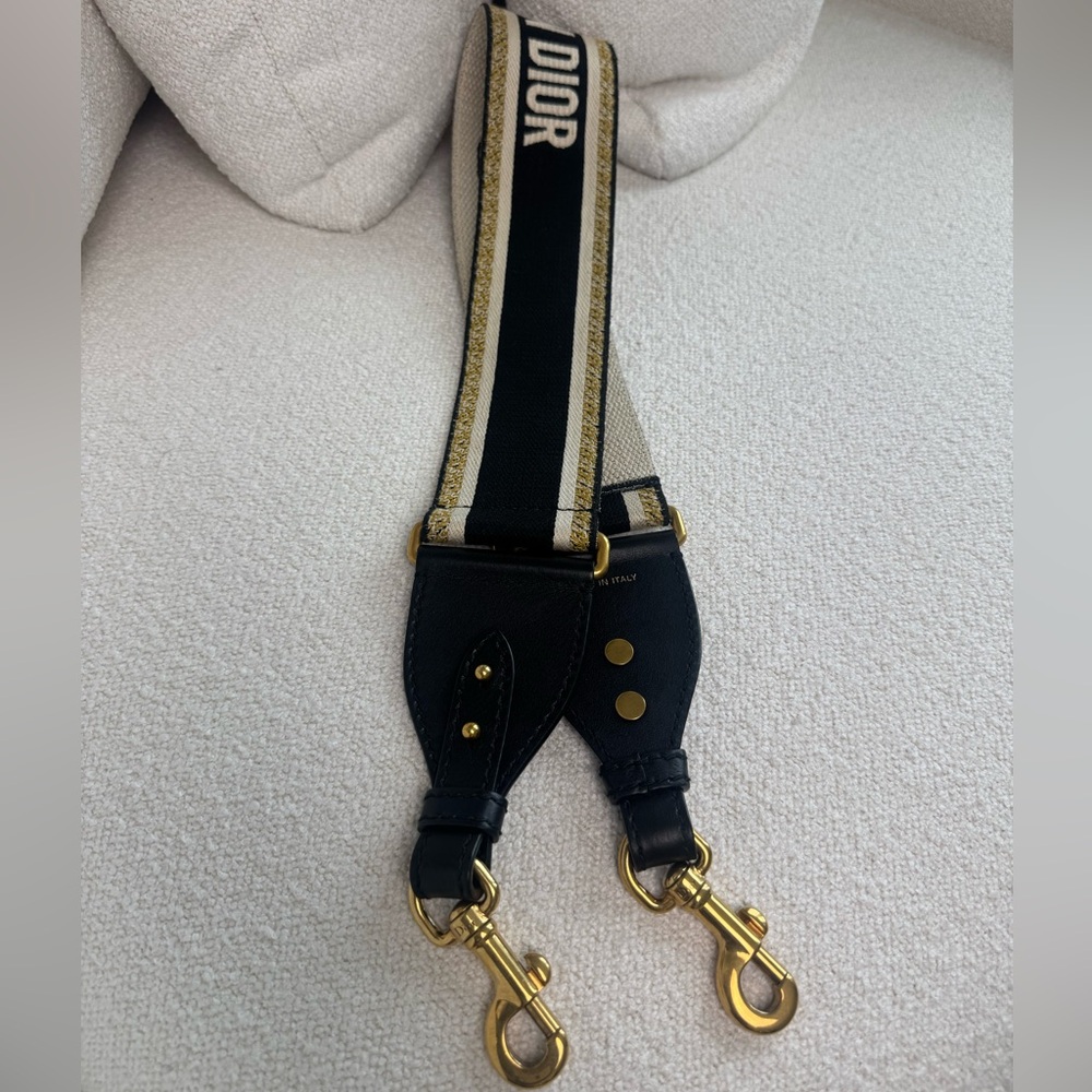 Dior Black and Gold Bag Strap